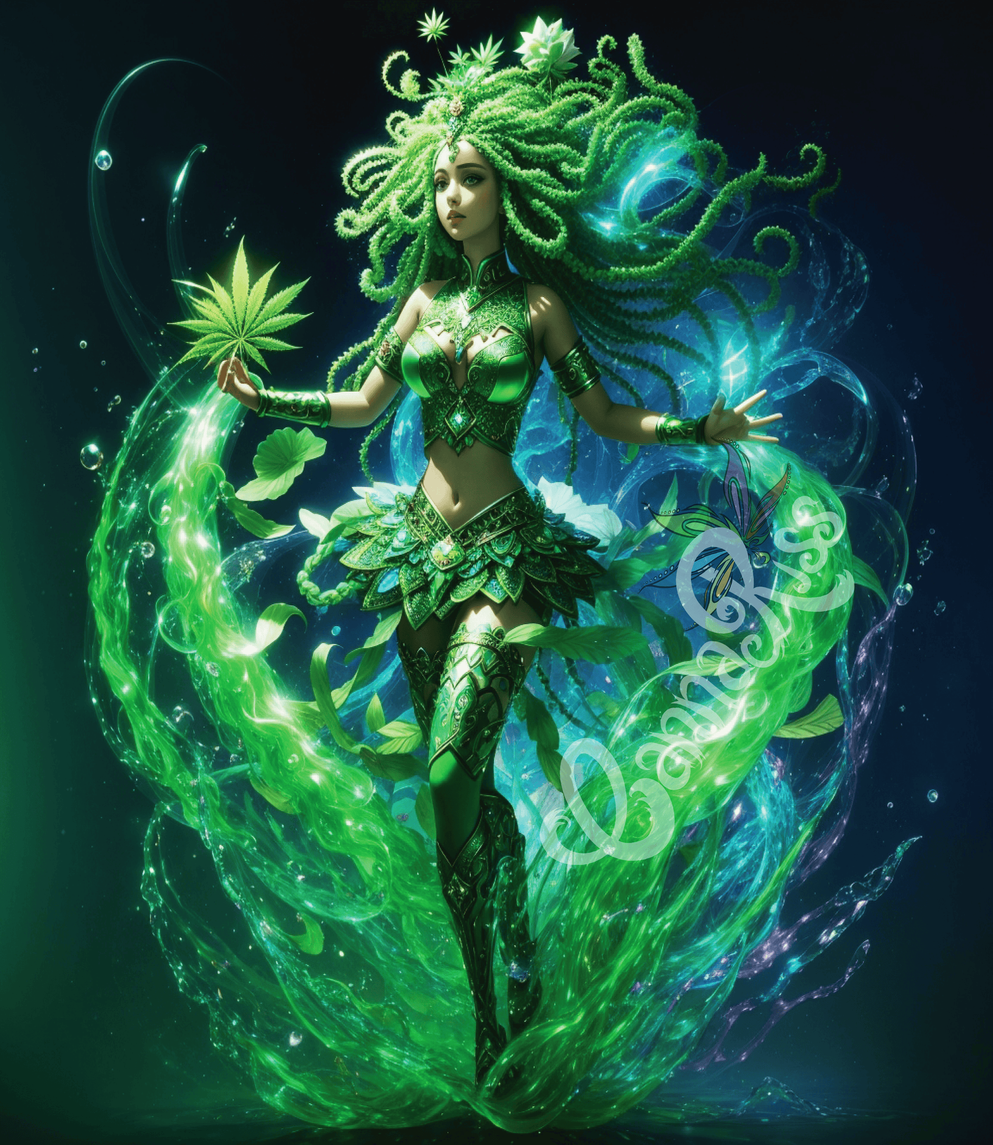 Mystical Plant Goddess Collection - Sativa Print - CannaRiss